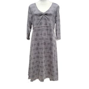 Toad&Co Grey Patterned Midi Dress